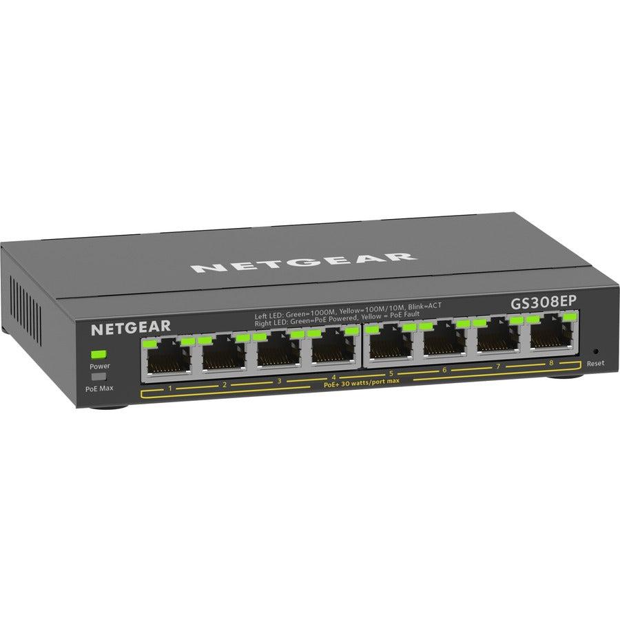 Netgear 8 Port Poe Gigabit Ethernet Plus Switch (Gs308Ep)