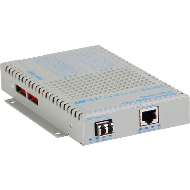Omniconverter 10/100/1000 60W Hi-Poe Gigabit Ethernet Fiber Media Converter Switch Rj45 Lc Multimode 550M