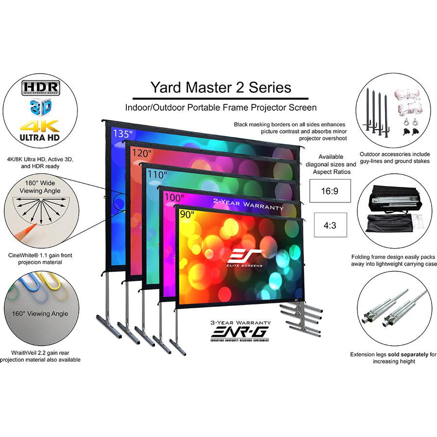 Outdoor Projection Screen 120" Folding-Frame - WraithVeil Rear Projection | Tecisoft OMS120HR3