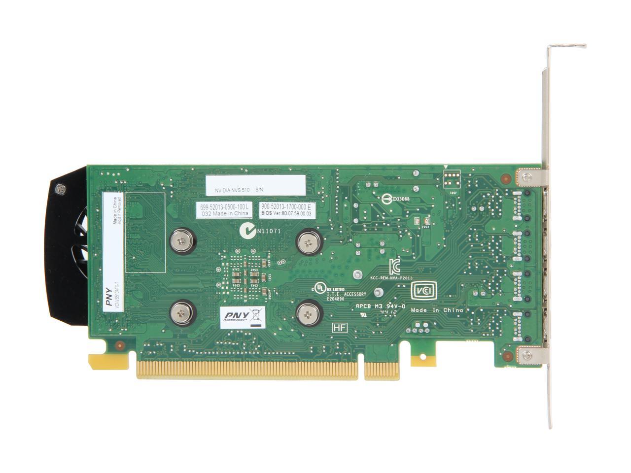 Pny Nvs 510 Vcnvs510Dp-Pb 2Gb 128-Bit Ddr3 Pci Express 2.0 X16 Low Profile Workstation Video Card