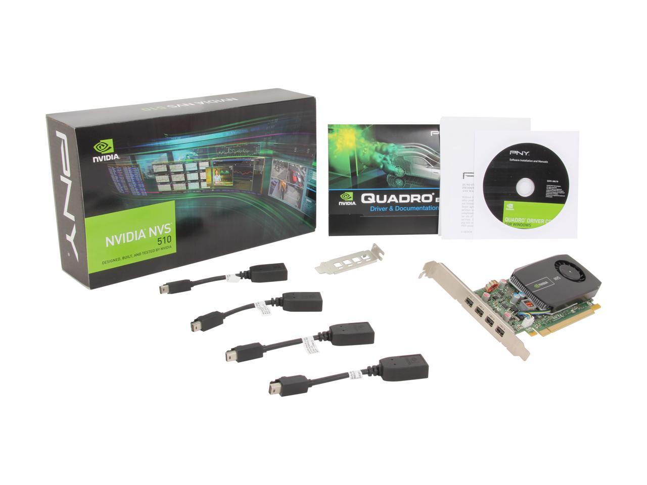 Pny Nvs 510 Vcnvs510Dp-Pb 2Gb 128-Bit Ddr3 Pci Express 2.0 X16 Low Profile Workstation Video Card