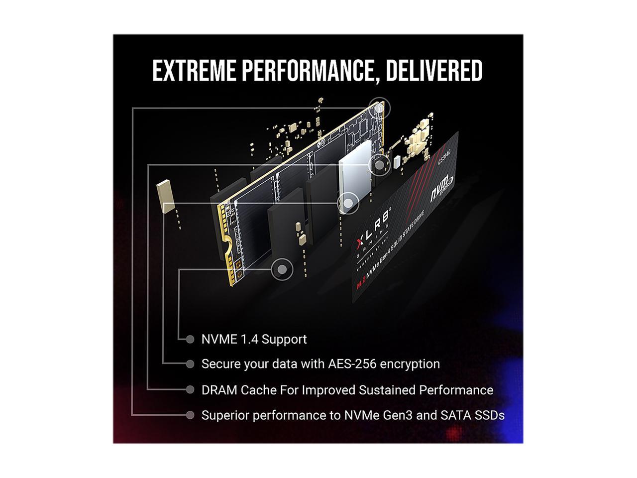 Pny Xlr8 Cs3140 M.2 2280 1Tb Pci-Express 4.0 X4, Nvme 1.4 3D Nand Internal Solid State Drive (Ssd) M280Cs3140Hs-1Tb-Rb