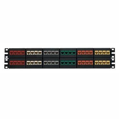 Panduit 48-Port Modular Patch Panel With Twelve Removable Four Position Modular Faceplates 2U