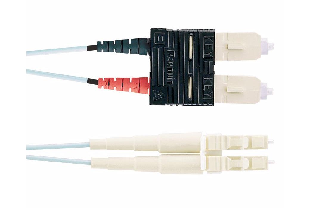 Panduit 50M Om3 Lc - Sc Duplex Fibre Optic Cable Aqua Colour