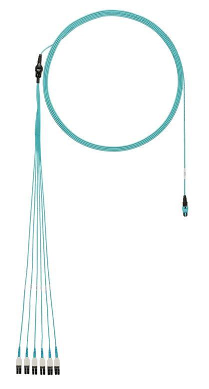 Panduit Fx8Rp7Nusqnf008 Fibre Optic Cable 2.43 M 6X Lc Panmpo Ofnp Om3 Aqua Colour