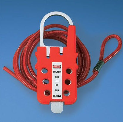 Panduit Psl-Mldc Lockout Hasp/Padlock Red Galvanized Steel, Vinyl