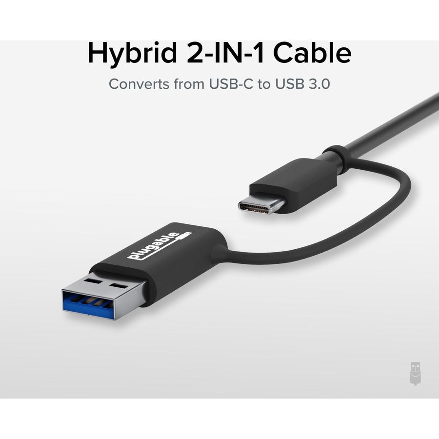 Plugable 2.5G USB C and USB to Ethernet Adapter - 2-in-1 Adapter USBC-E2500