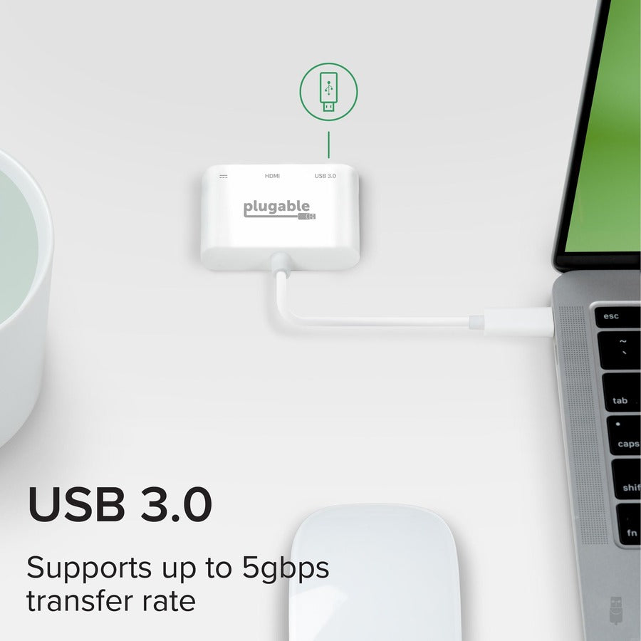 Plugable USB C Mini Dock with HDMI, USB 3.0 and Pass-Through Charging Compatible with 2018 iPad Pro, 2018 MacBook Air, Dell XPS 1315, Thunderbolt 3 and More USBC-MD101