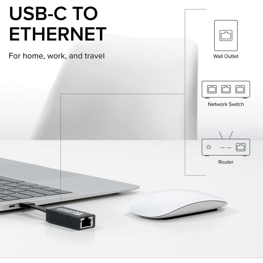 Plugable USB C to Ethernet Adapter, Fast and Reliable Gigabit Speed USBC-TE1000
