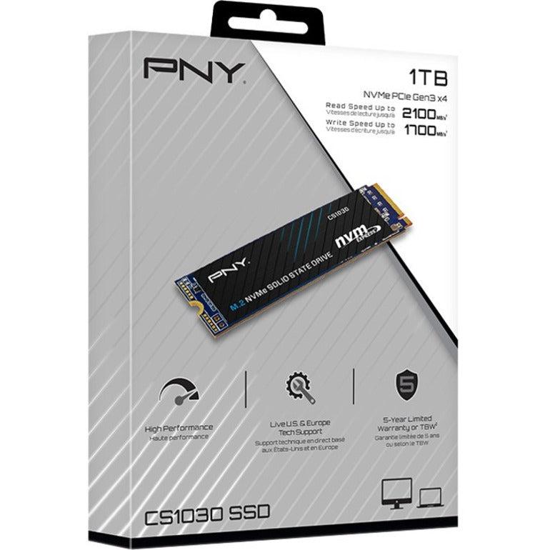 Pny Cs1030 M.2 2280 1Tb Pci-Express 3.0 X4, Nvme 1.3 3D Nand Internal Solid State Drive (Ssd) M280Cs1030-1Tb-Rb