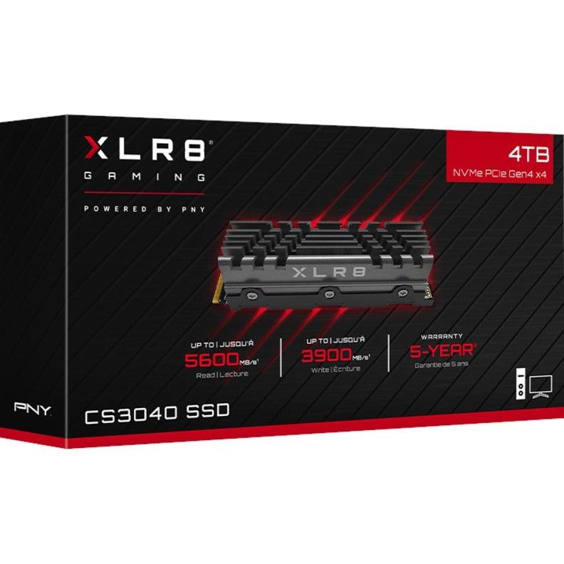 Pny Xlr8 Cs3040 M.2 2280 4Tb Pci-Express 4.0 X4, Nvme 1.3 3D Nand Internal Solid State Drive (Ssd) M280Cs3040Hs-4Tb-Rb