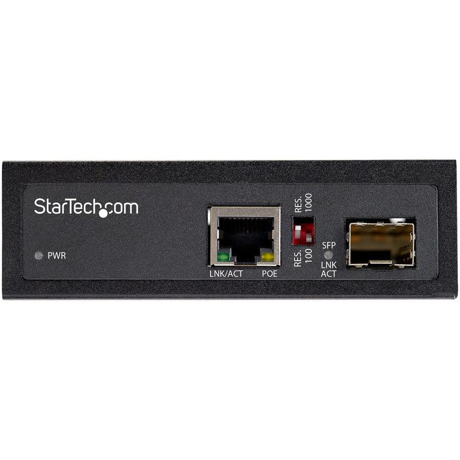 PoE+ Industrial Fiber to Ethernet Media Converter 60W - SFP to RJ45 | StarTech.com IMC1GSFP60W