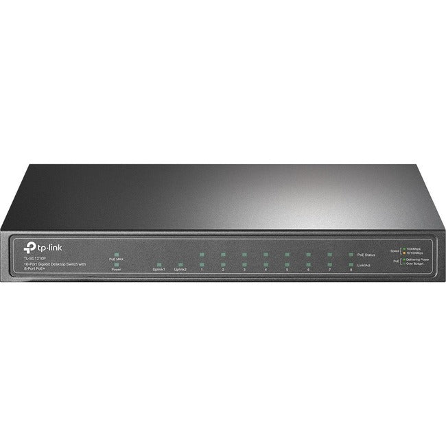 PoE+ Switch - 10 Port Gigabit Desktop Switch with Power over Ethernet | TeCiSoft TL-SG1210P