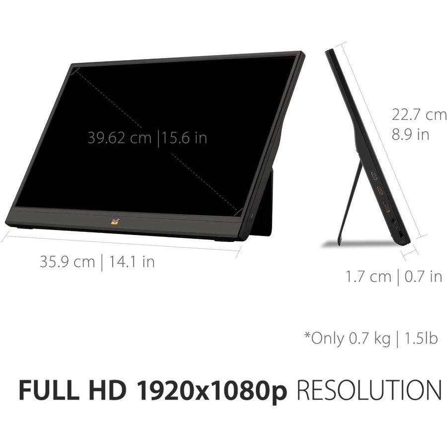 Portable USB-C Monitor - 16 Inch Lightweight Travel Display | TecISoft VA1655