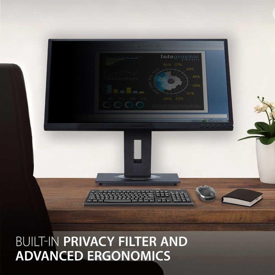 Privacy Screen Monitor 24 Inch - IPS Display with Built-In Data Protection | TecISoft VG2448-PF