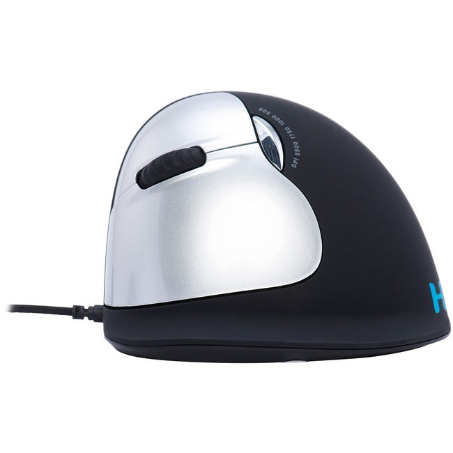 R-Go HE Break ergonomic mouse, vertical mouse with break software, prevents RSI, large (hand length &ge; 185mm), left handed, wired, black RGOBRHEMLL