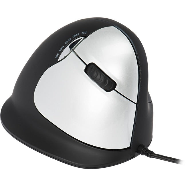 R-Go HE Break ergonomic mouse, vertical mouse with break software, prevents RSI, large (hand length &ge; 185mm), right handed, wired, black RGOBRHEMLR