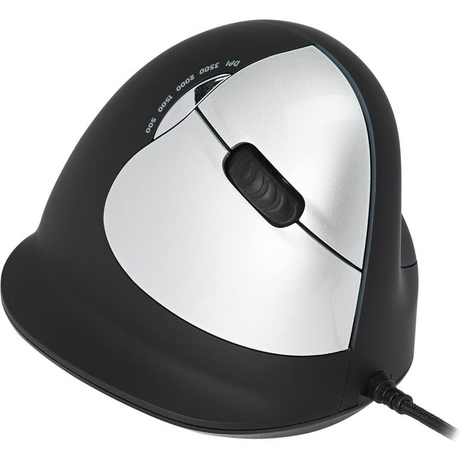 R-Go HE Break ergonomic mouse, vertical mouse with break software, prevents RSI, medium (hand length 165-185mm), right handed, wired, black RGOBRHESMR