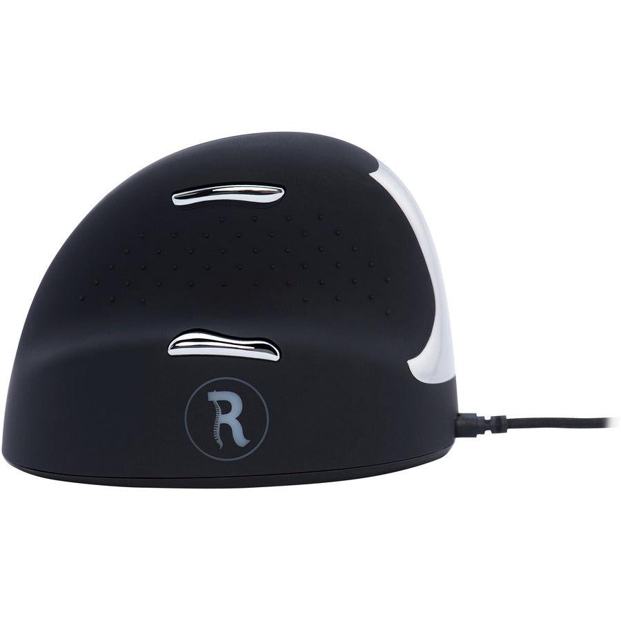 R-Go HE Break ergonomic mouse, vertical mouse with break software, prevents RSI, medium(hand length 165-185mm), left handed, wired, black RGOBRHESML