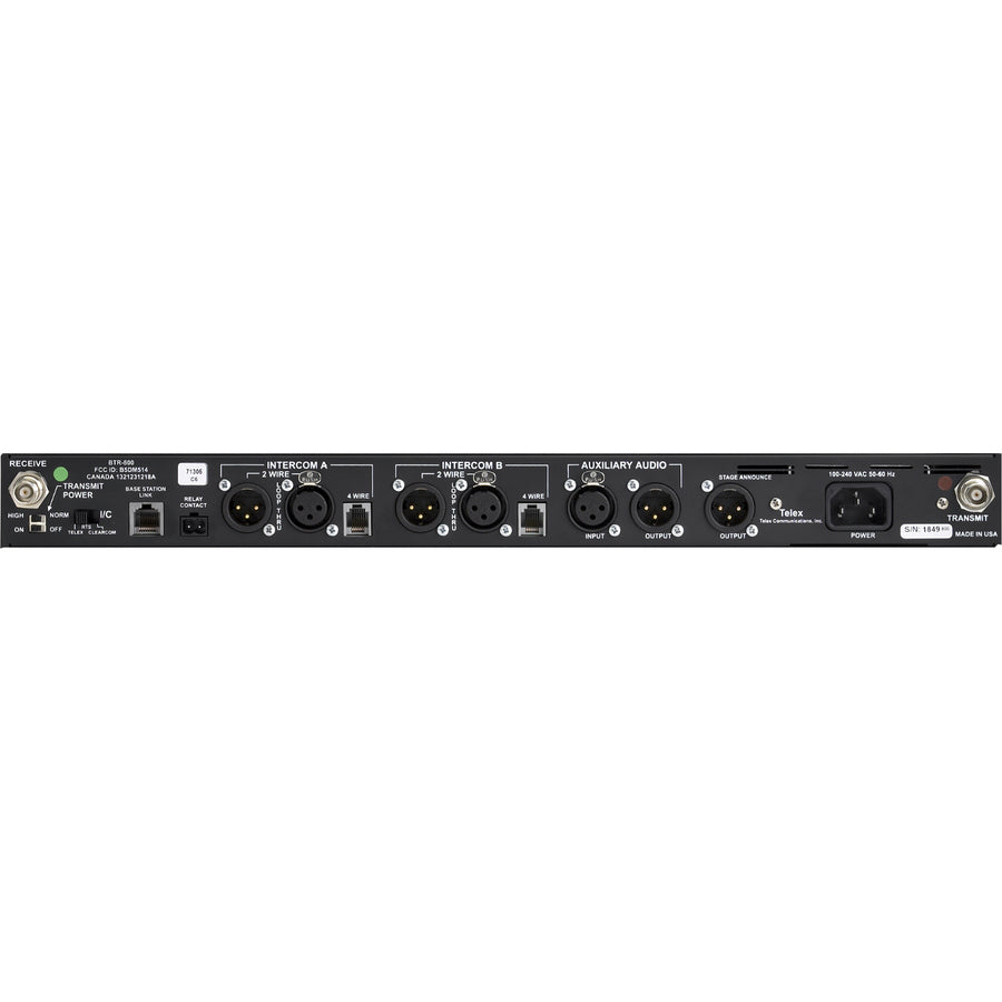 RTS Two-Channel UHF Synthesized Wireless Intercom Base Station BTR-800-F2