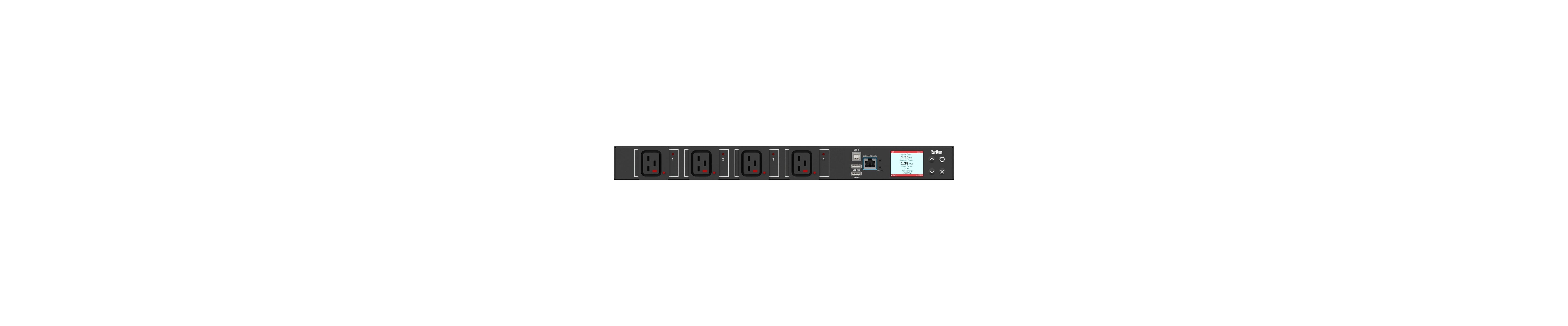 Raritan Px3-1092R-E2F12 Power Distribution Unit (Pdu) 4 Ac Outlet(S) 1U Black
