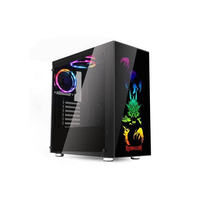 Redragon Steeljaw Gc608 No Power Supply Atx Mid Tower Pc Gaming Case W/ Windows