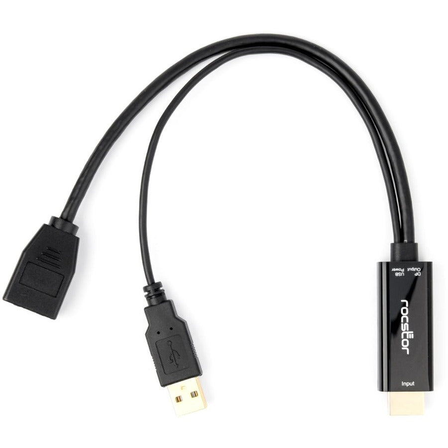 Rocstor HDMI to DisplayPort 4K@30Hz Adapter M/F - Black Y10A234-B1