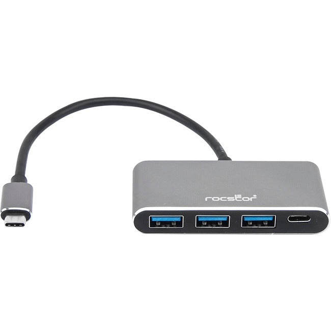 Rocstor Premium USB C Hub - 4 Port USB-C to USB-A (3x) and USB-C (1x) - Bus Powered USB Hub - USB Type-C Hub - Port Expander - USB Type C External 4 USB Port(s) - (1) USB 3.1 Port AND (3) USB 3.0 USB MULTIPORT Y10A200-A1