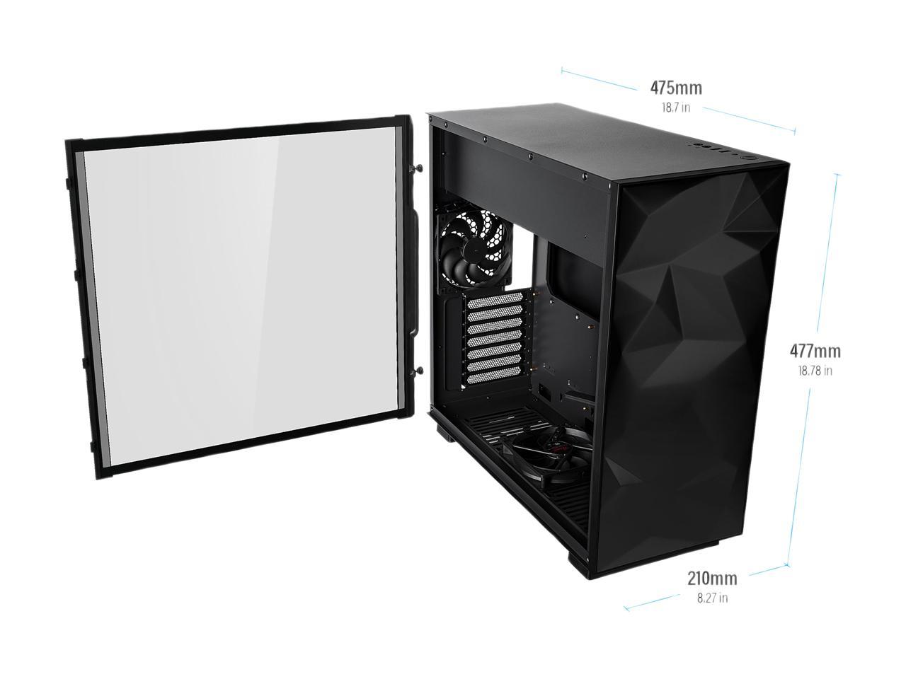Rosewill Atx Mid Tower Gaming Pc Computer Case With Rgb Software Sync Dual Ring Rgb Led Fans