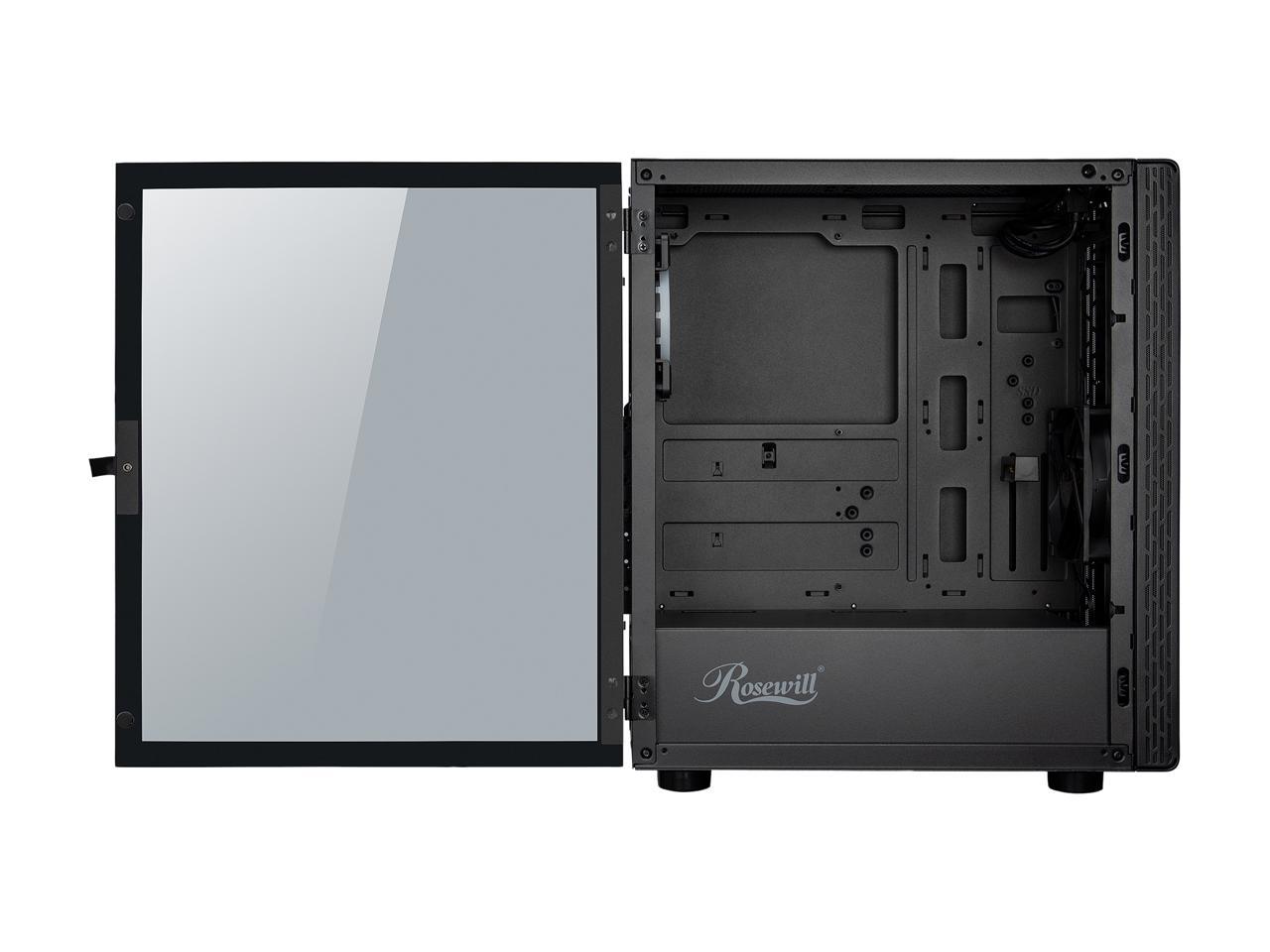 Rosewill Prism M Atx Mid Tower Gaming Pc Computer Case W/ Rgb Fan, 10 Backlit Modes