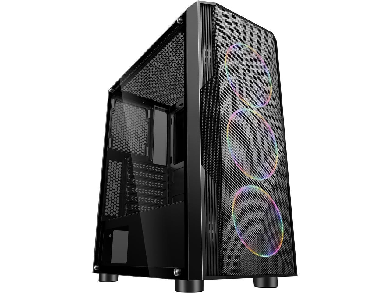 Sama Sama-3D Black Steel / Tempered Glass Atx Mid Tower Computer Case