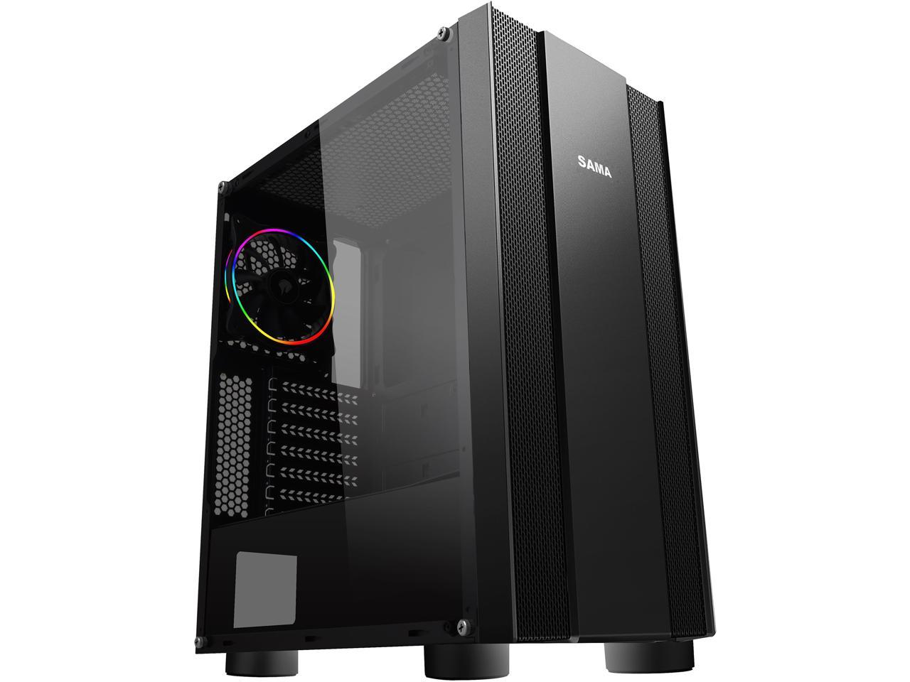 Sama Sama-Z3 Black Steel / Tempered Glass Atx Mid Tower Computer Case