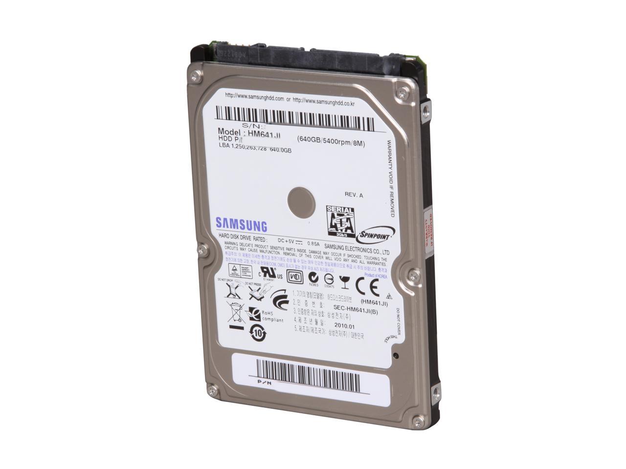 Samsung Spinpoint M7E Hm641Ji 640Gb 5400 Rpm 8Mb Cache Sata 3.0Gb/S 2.5" Internal Notebook Hard Drive Bare Drive