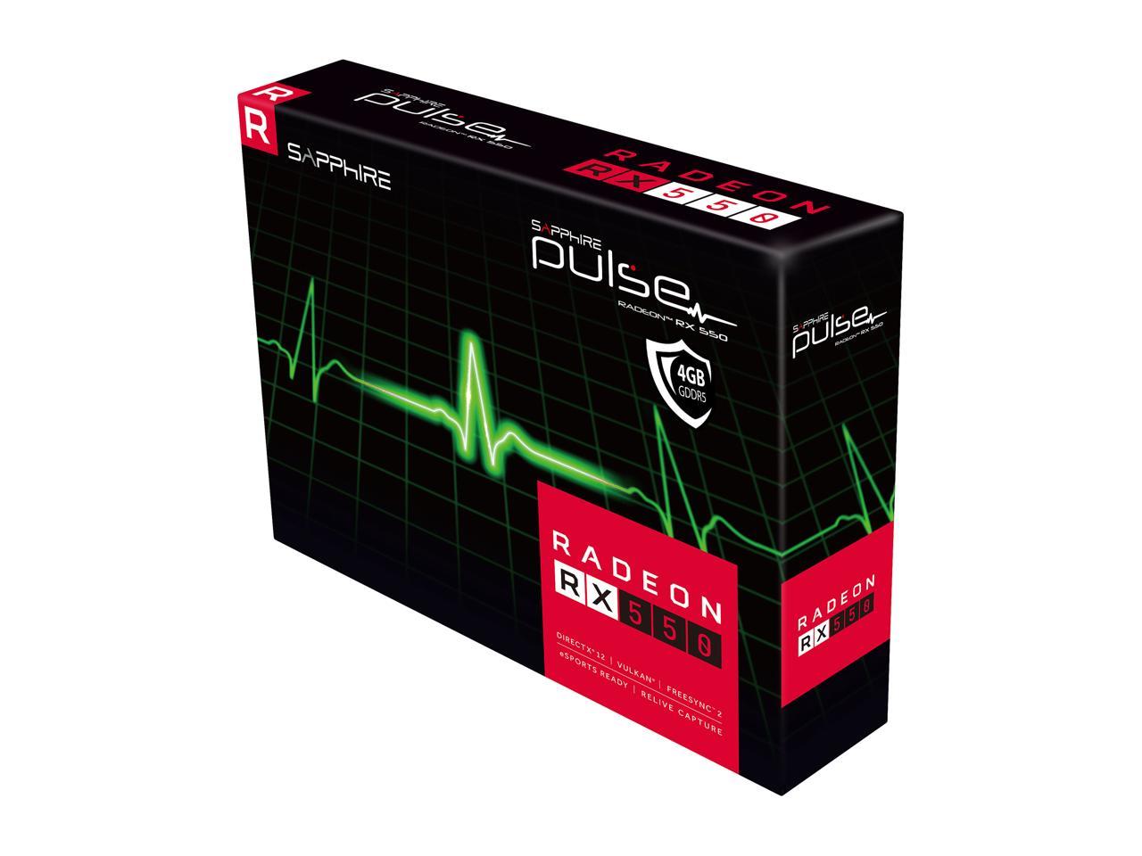 Sapphire Radeon Rx 550 Directx 12 100414P4Gl 4Gb 128-Bit Gddr5 Video Card