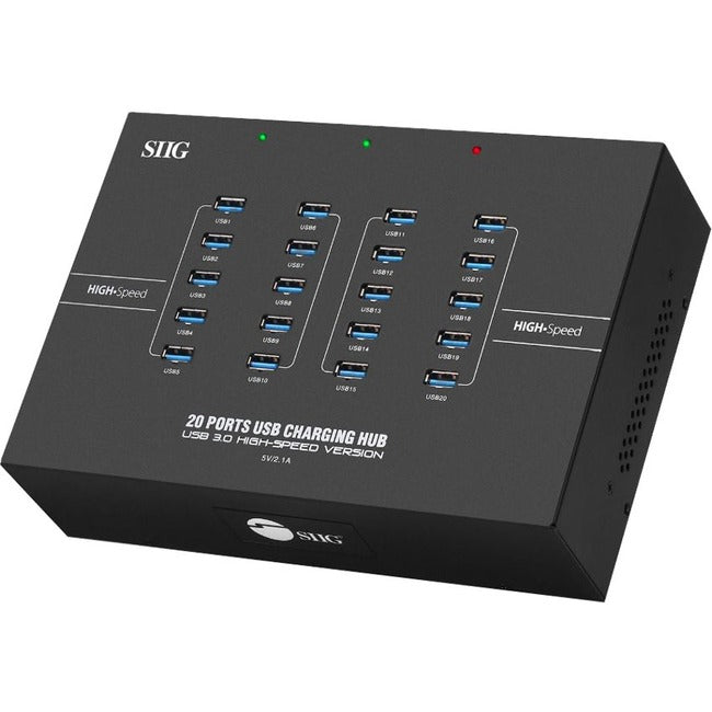 SIIG 20-Port Industrial USB 3.0 Hub with Charging - 200W ID-US0611-S1