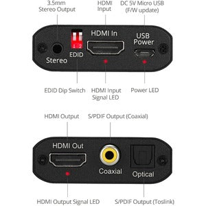 SIIG 4K HDMI with Audio Extractor Converter - Analog Stereo/Toslink Optical/Coaxial S/PDIF CE-H26Q11-S1