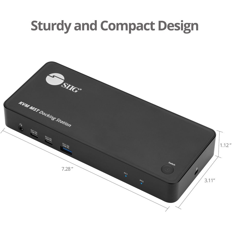 SIIG Dual Host USB-C KVM MST Docking Station CE-DK0111-S1