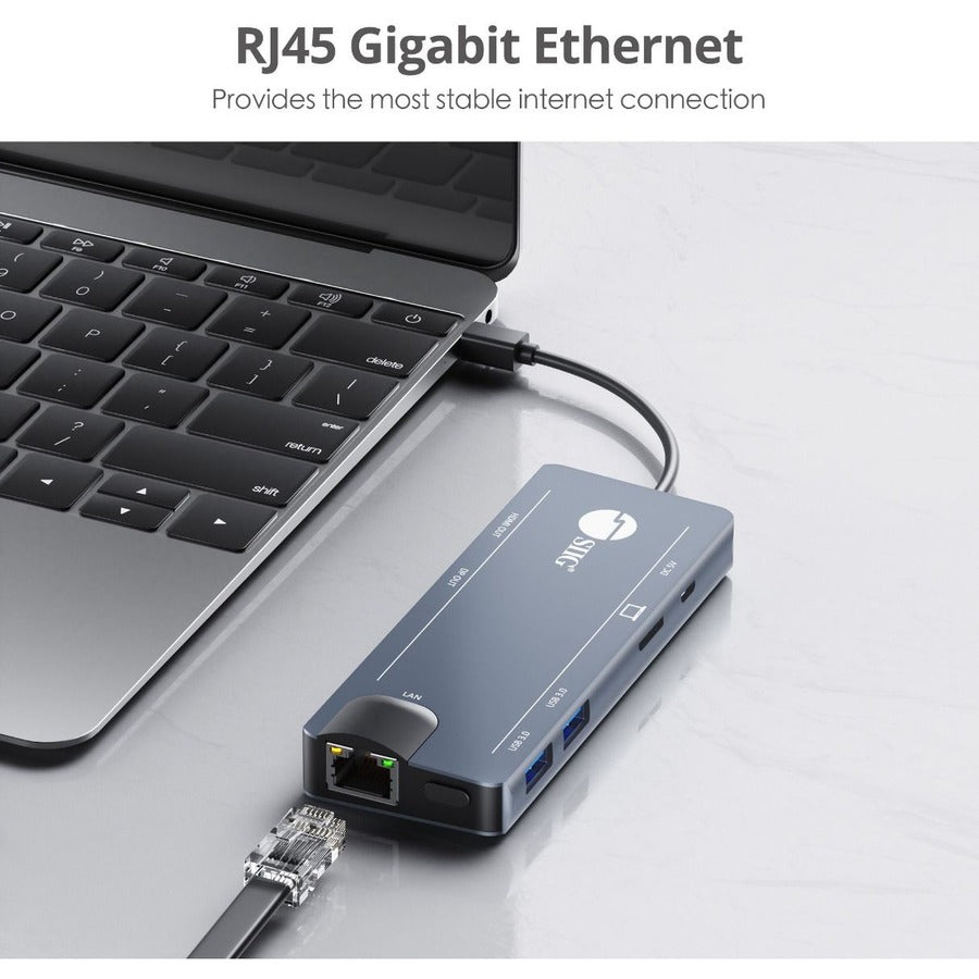 SIIG Mini DisplayPort 4K Video Dock with USB 3.0 LAN Hub JU-H30F11-S1