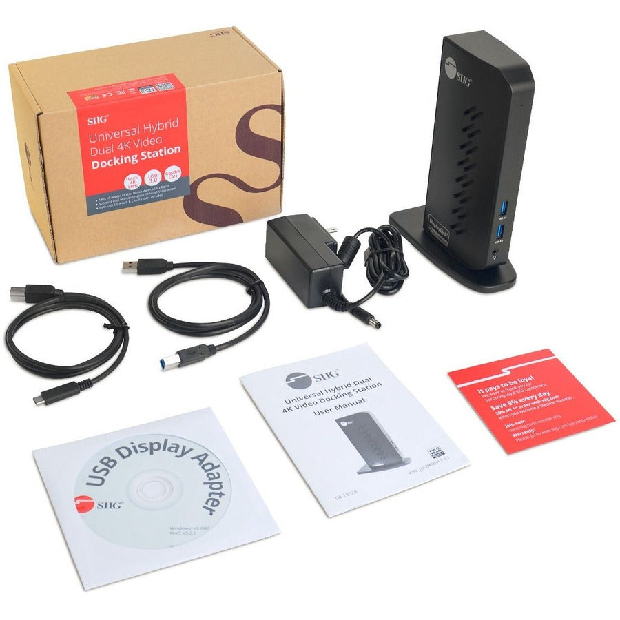 SIIG Universal Hybrid Dual 4K Video Docking Station JU-DK0H11-S1