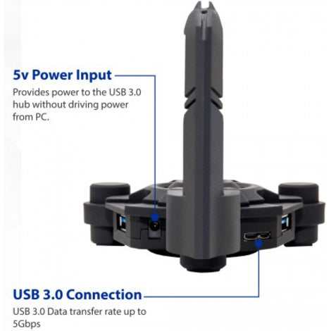 SYBA Multimedia Mouse Bungee with 4 Port USB 3.0 hub CL-HUB53003