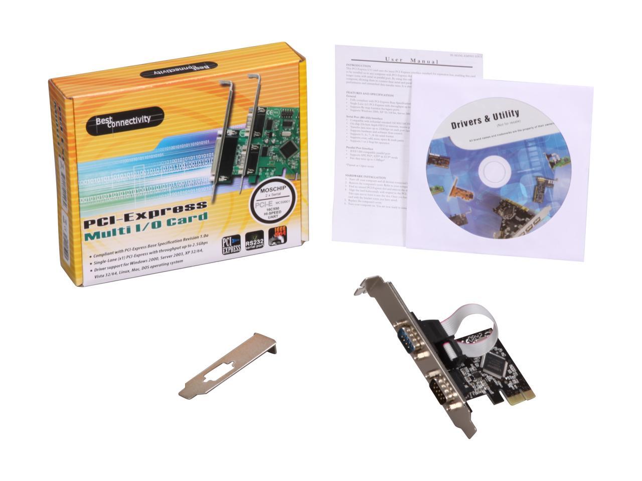 Syba Sd-Pex15022 2-Port Db-9 Serial (Rs-232) Pci-Express Controller Card W/ Two Low Profile Brackets