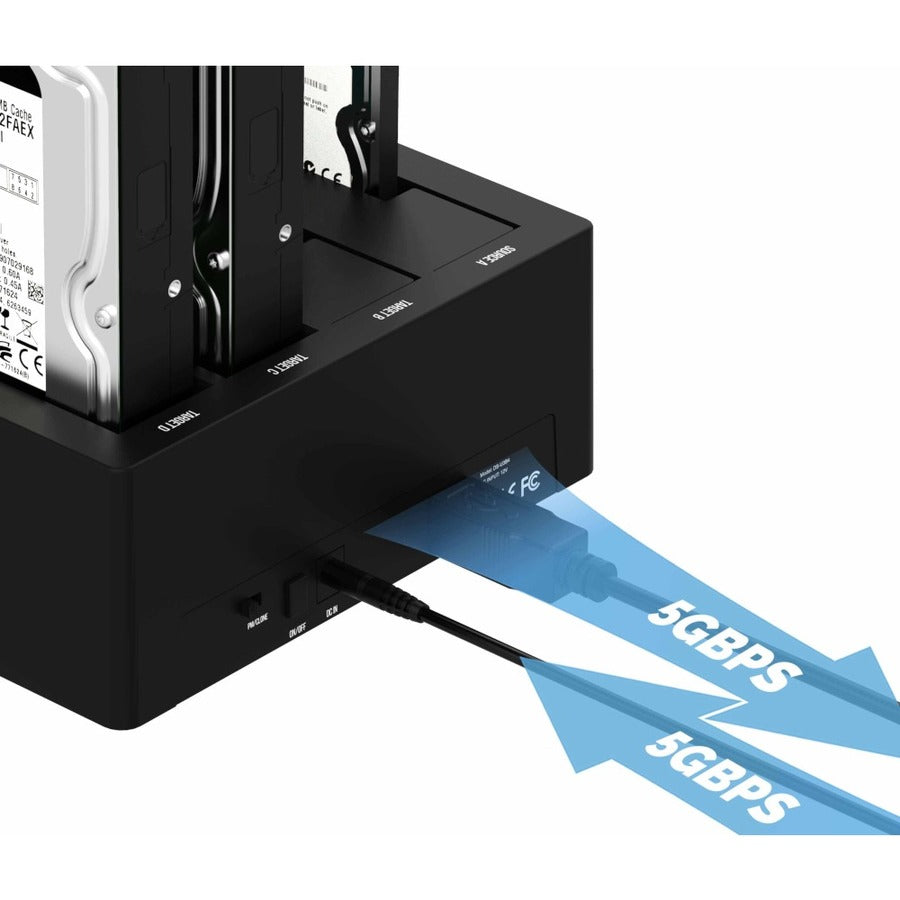 Sabrent DS-U3B4 Drive Dock SATA - USB 3.0 Host Interface External - Black