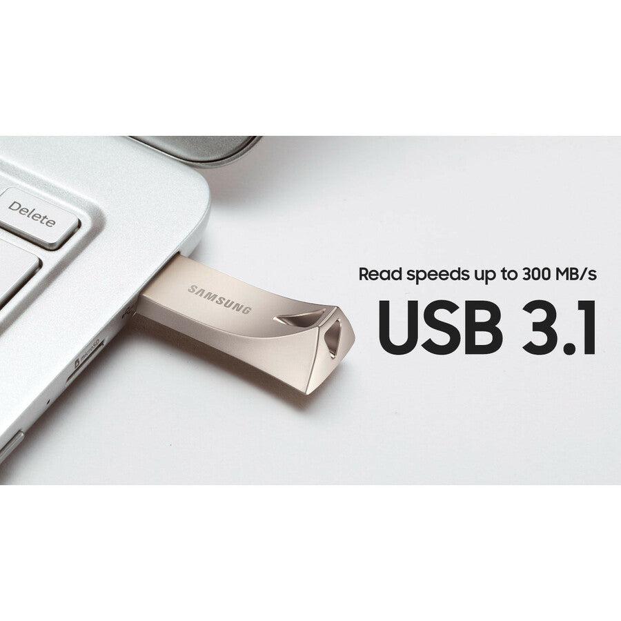 Samsung 32Gb Bar Plus (Metal) Usb 3.1 Flash Drive, Speed Up To 200Mb/S (Muf-32Be3/Am)