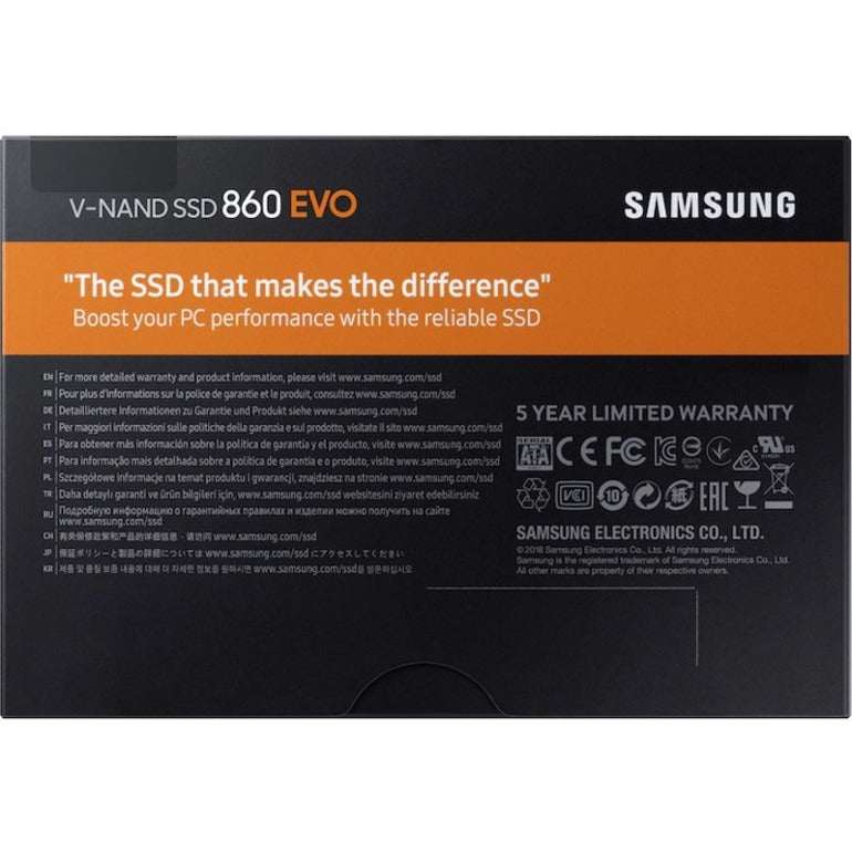 Samsung 860 EVO MZ-76E250B/AM 250 GB Solid State Drive - 2.5 Internal - SATA (SATA/600)"
