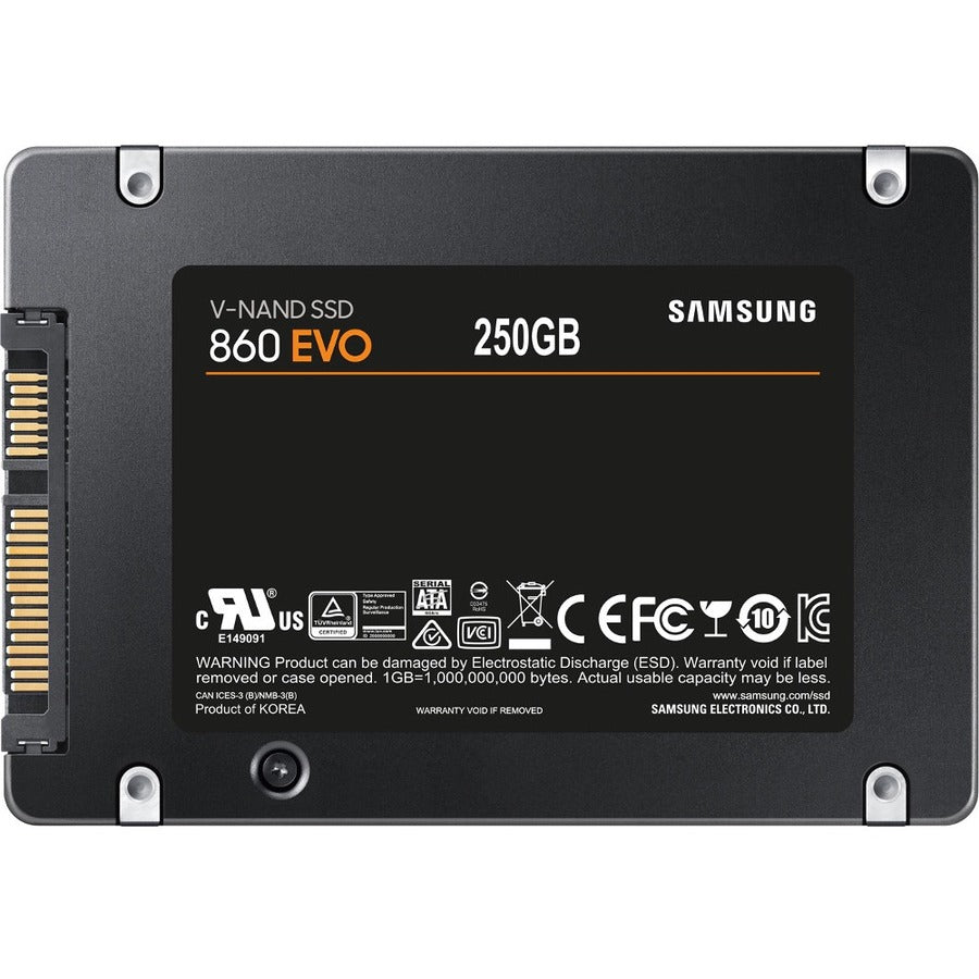 Samsung 860 EVO MZ-76E250B/AM 250 GB Solid State Drive - 2.5 Internal - SATA (SATA/600)"