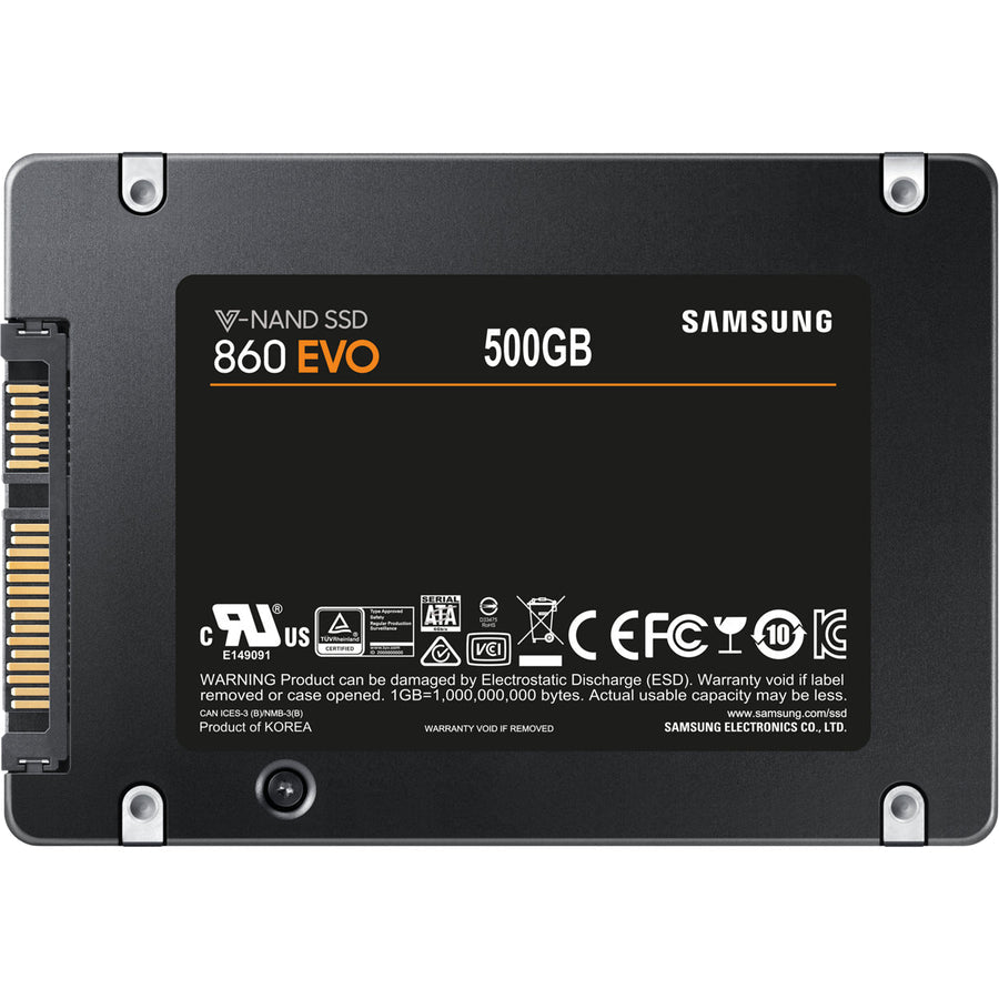 Samsung 860 EVO MZ-76E500BW 500 GB Solid State Drive - 2.5 Internal - SATA (SATA/600)"