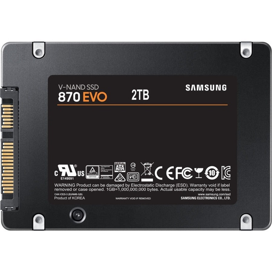 Samsung 870 EVO MZ-77E2T0E 2 TB Solid State Drive - 2.5 Internal - SATA (SATA/600)"