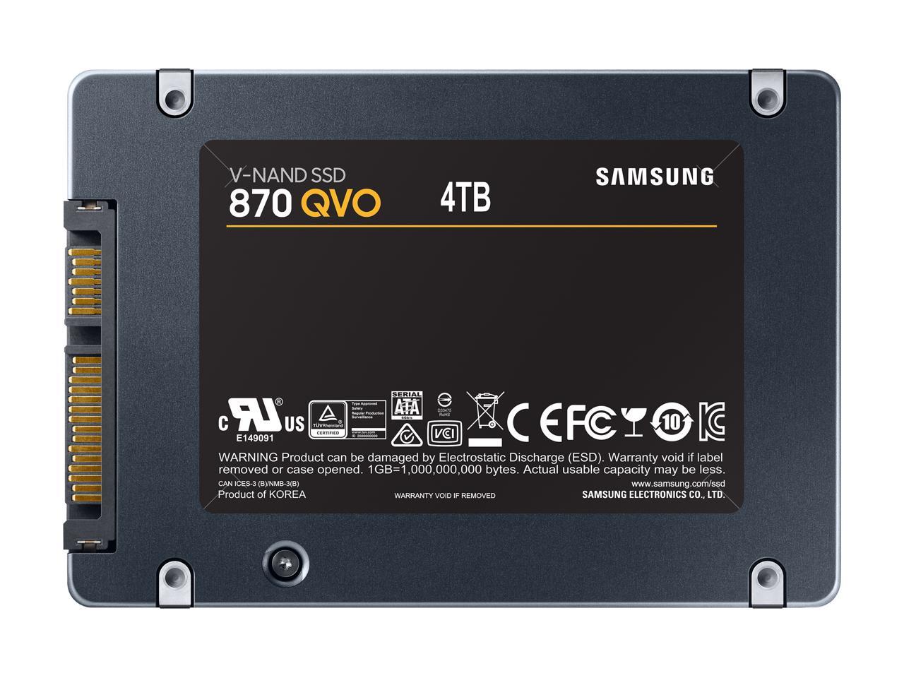 Samsung 870 QVO MZ-77Q4T0B/AM 4 TB Solid State Drive - 2.5 Internal - SATA (SATA/600)"