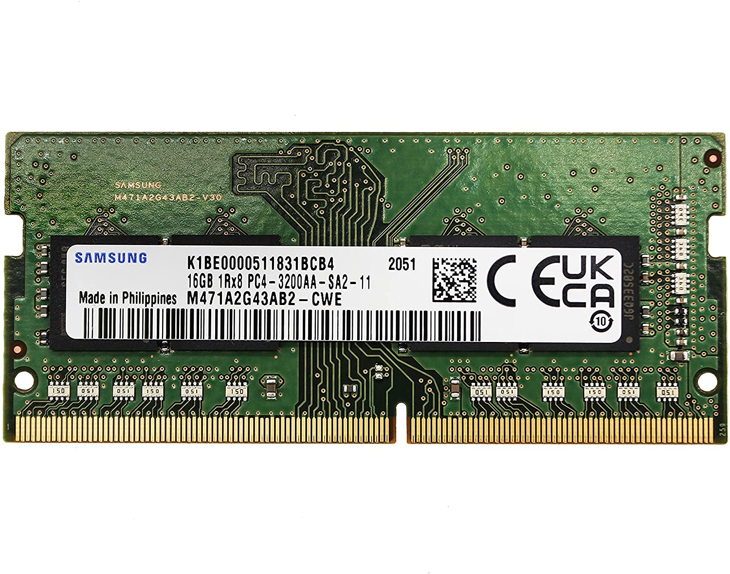 Samsung Ddr4-3200 Sodimm 16Gb/2Gx64 Notebook Memory
