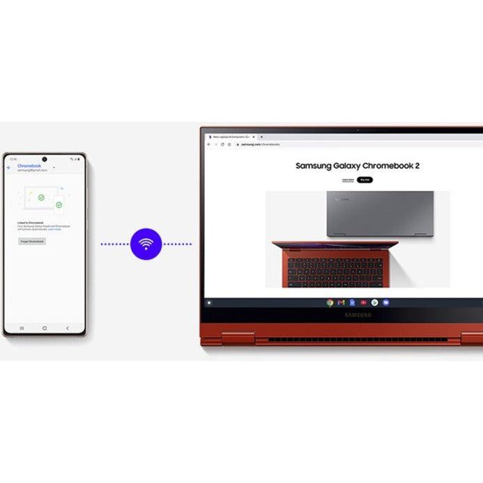 Samsung Galaxy Chromebook 2 33.8 Cm (13.3") Touchscreen Full Hd Intel® Core™ I3 8 Gb Lpddr3-Sdram 128 Gb Emmc Wi-Fi 6 (802.11Ax) Chrome Os Red
